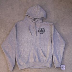 Gray Men's Pullover Hoodie with Chest Logo